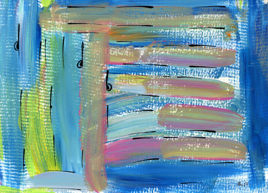 Playing Blues 9''x12'' Acrylic on watercolor paper